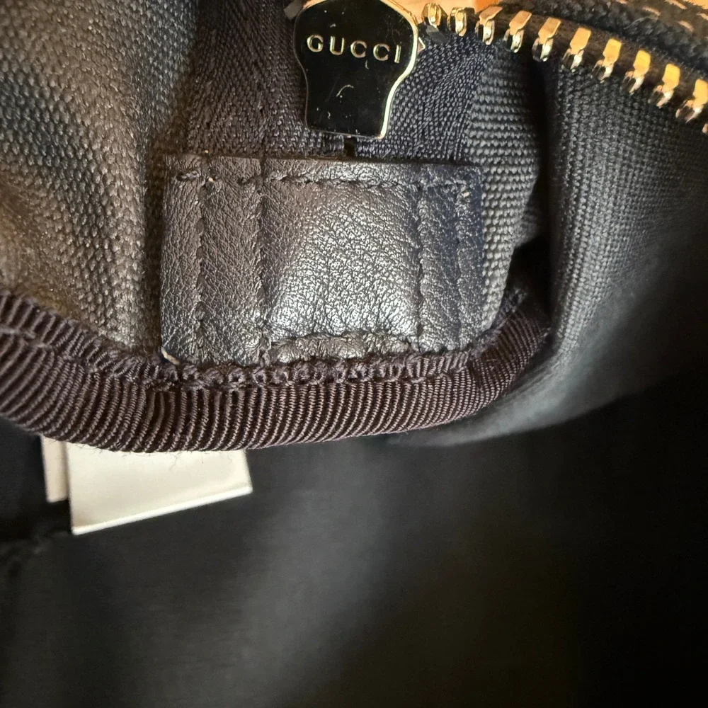 Gucci 816866 Duffle Bag Navy Canvas Red Blue Web Stripe Travel Weekend Bag